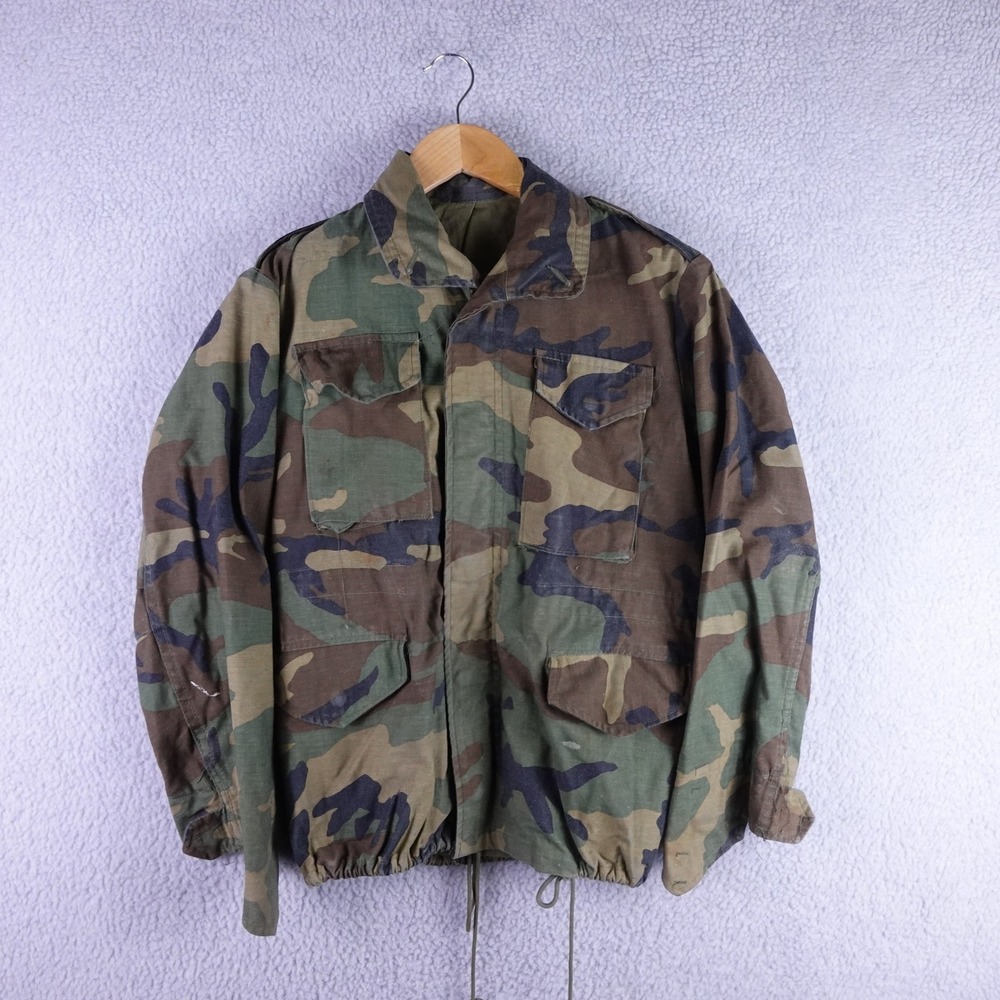 Boys M-65 Cold Weather Field Coat Camouflage Jacket Size 12-14 Large Woodland